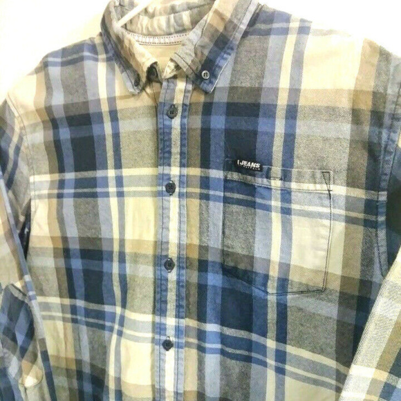 I Jeans by Buffalo Flannel Mens Button Front Shirt - Picture 1 of 8